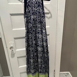 C Wonder long sleeveless dress; Size M; blue patterned